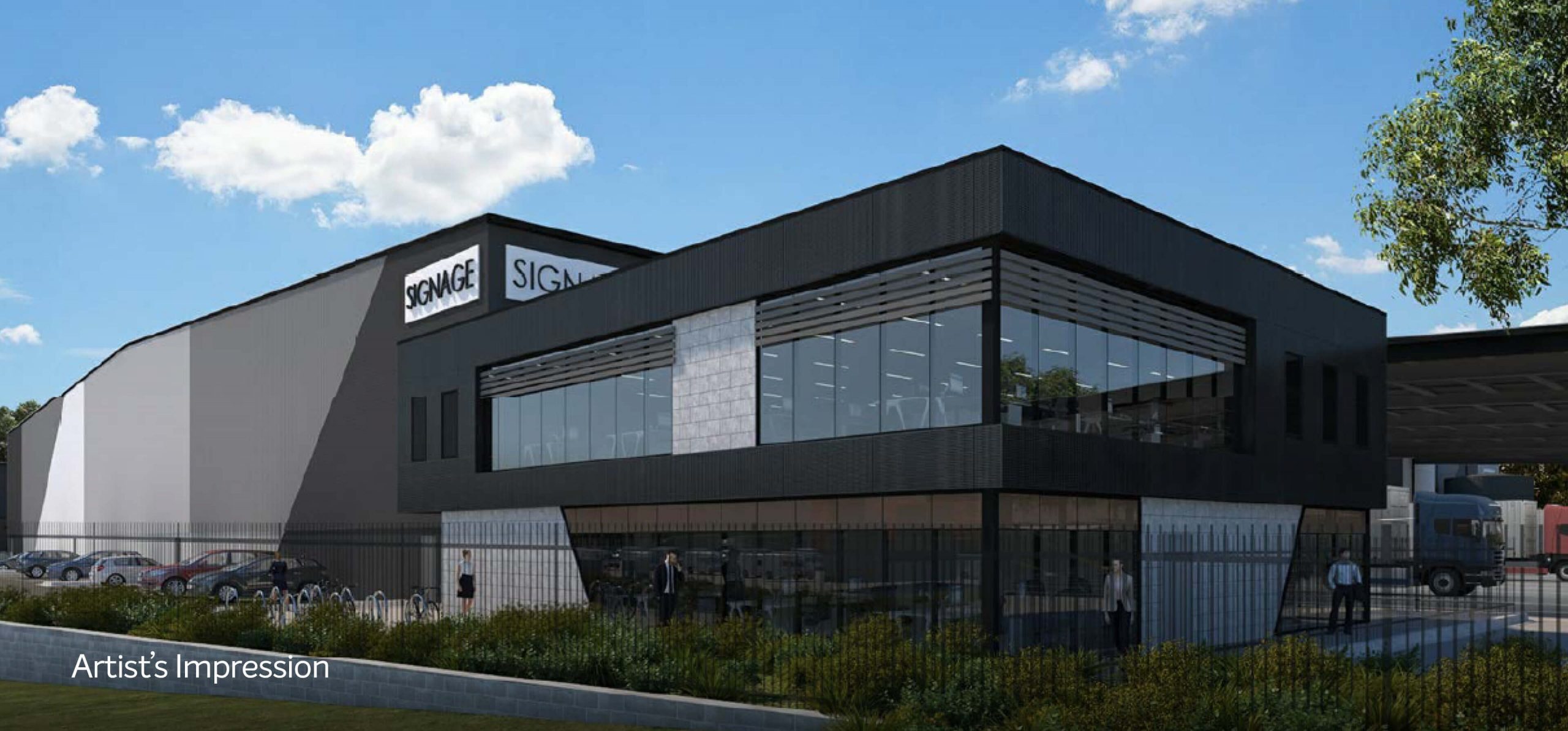 002 charter hall taylor industrial building exerior dark facade artist impression