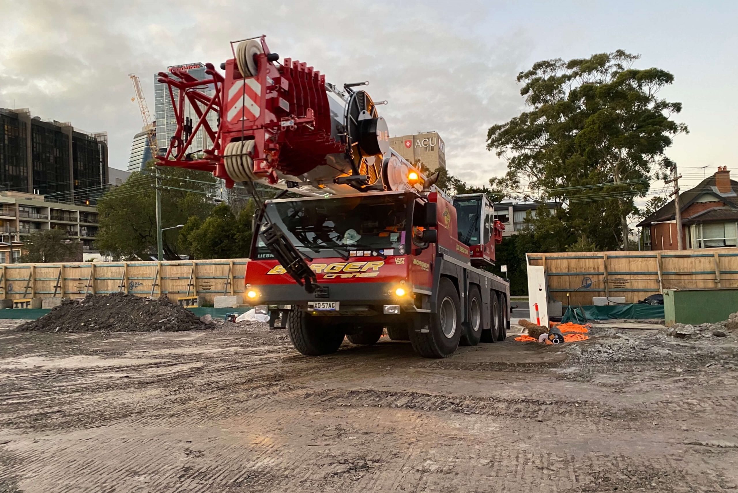 003 trucks onsite at north sydney public school in preparation of crane installation taylor 2