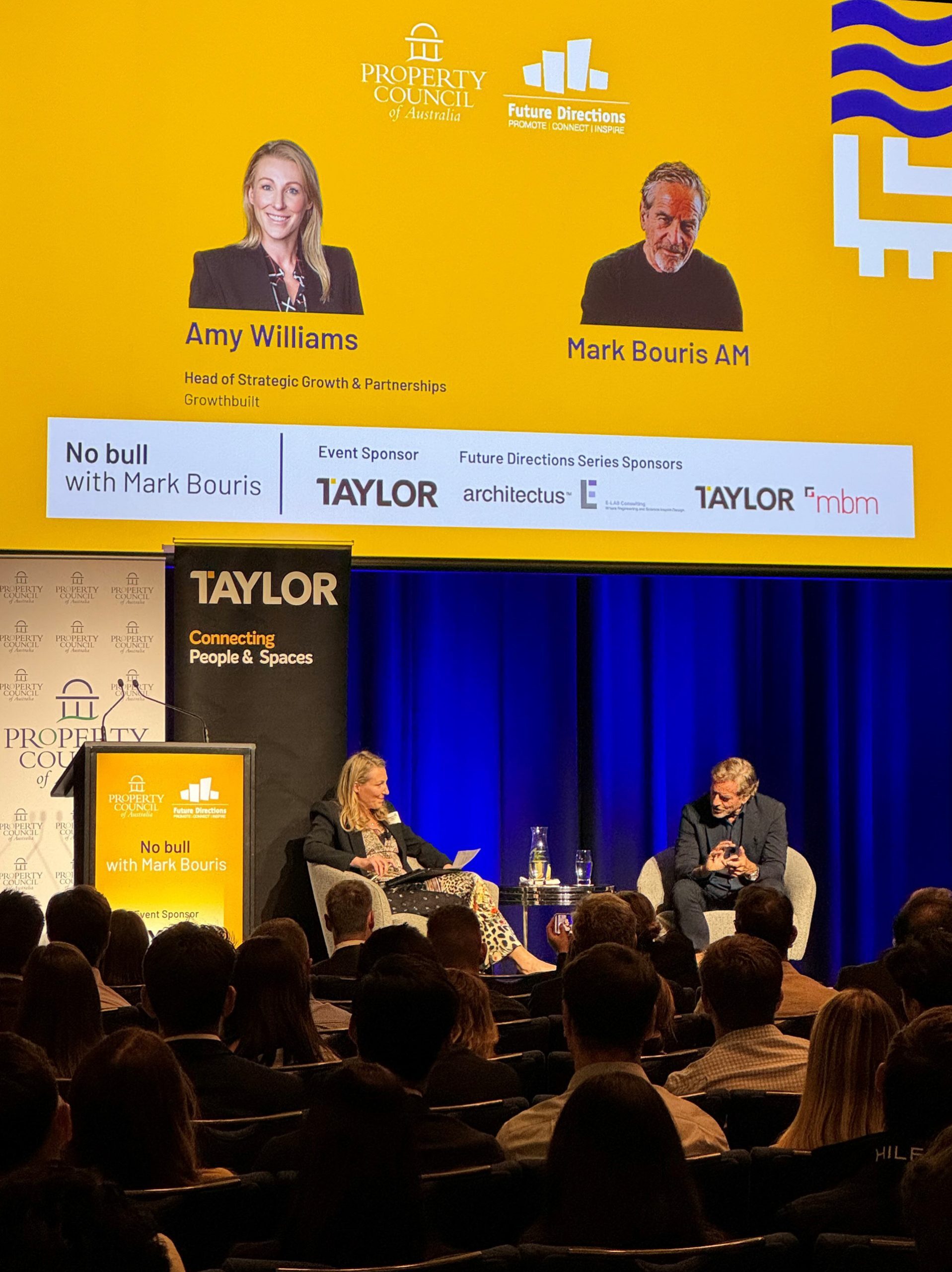 2 mark and amy talking pca future directions fireside chat with mark bouris taylor construction industry events