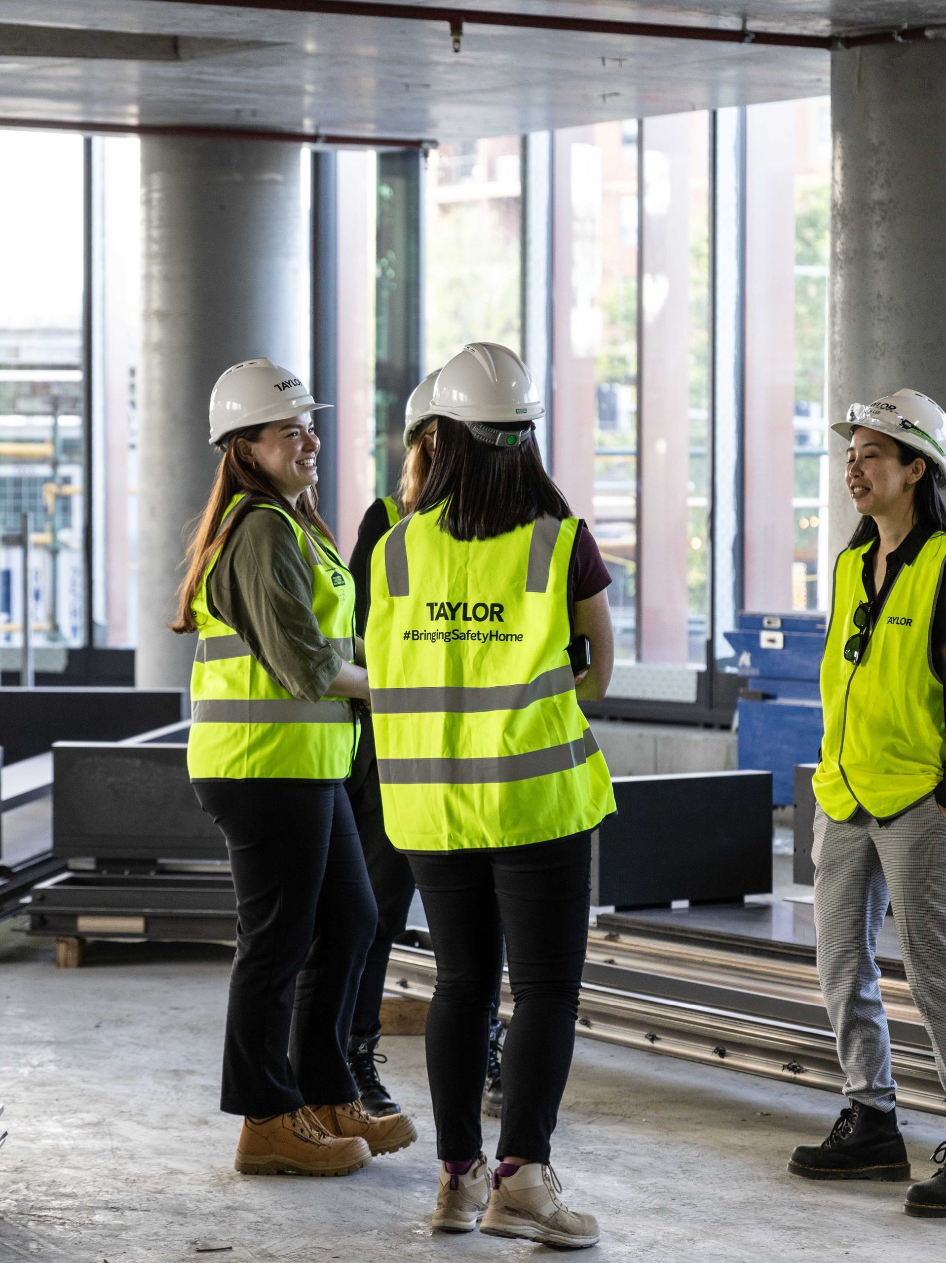2 small group of women talking twic tea and tour at scape kingsford taylor construction diversity