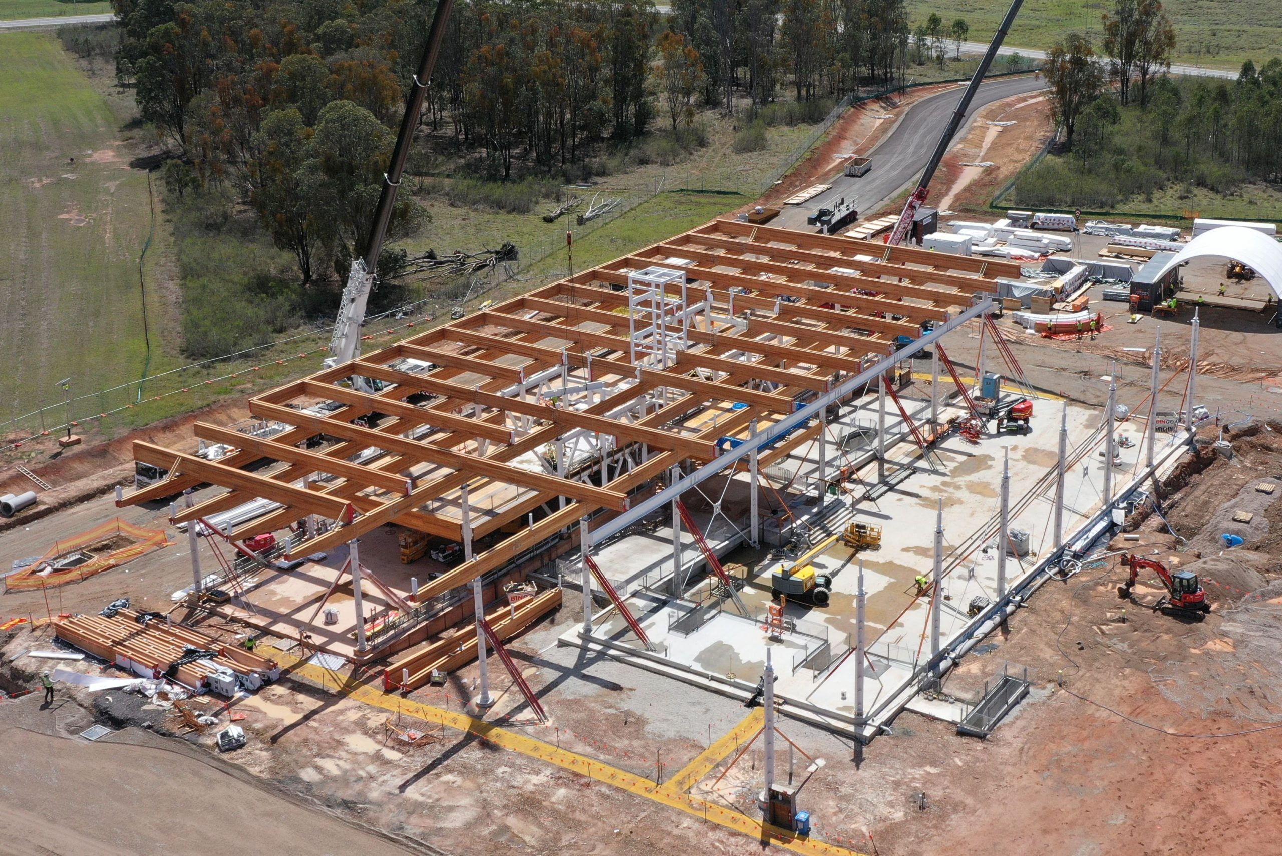 3 drone shot the first building bradfield city centre advanced manufacturing research facility taylor construction commercial